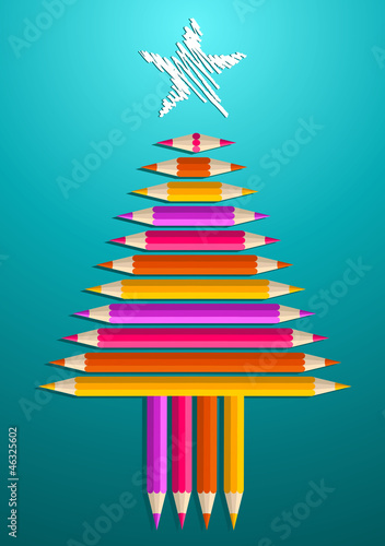 Art pencils Christmas tree