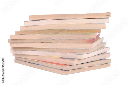 stack of comics  isolated on white background