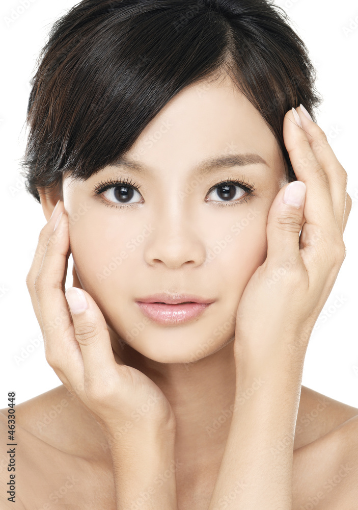 Attractive asian girl face for beauty products Attractive asian girl face for beauty products