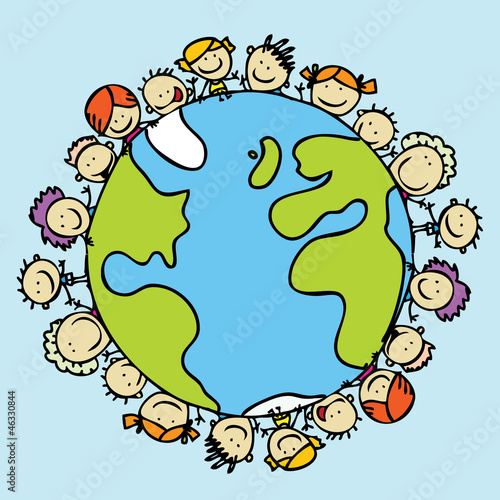 Kids around the world together save the planet earth