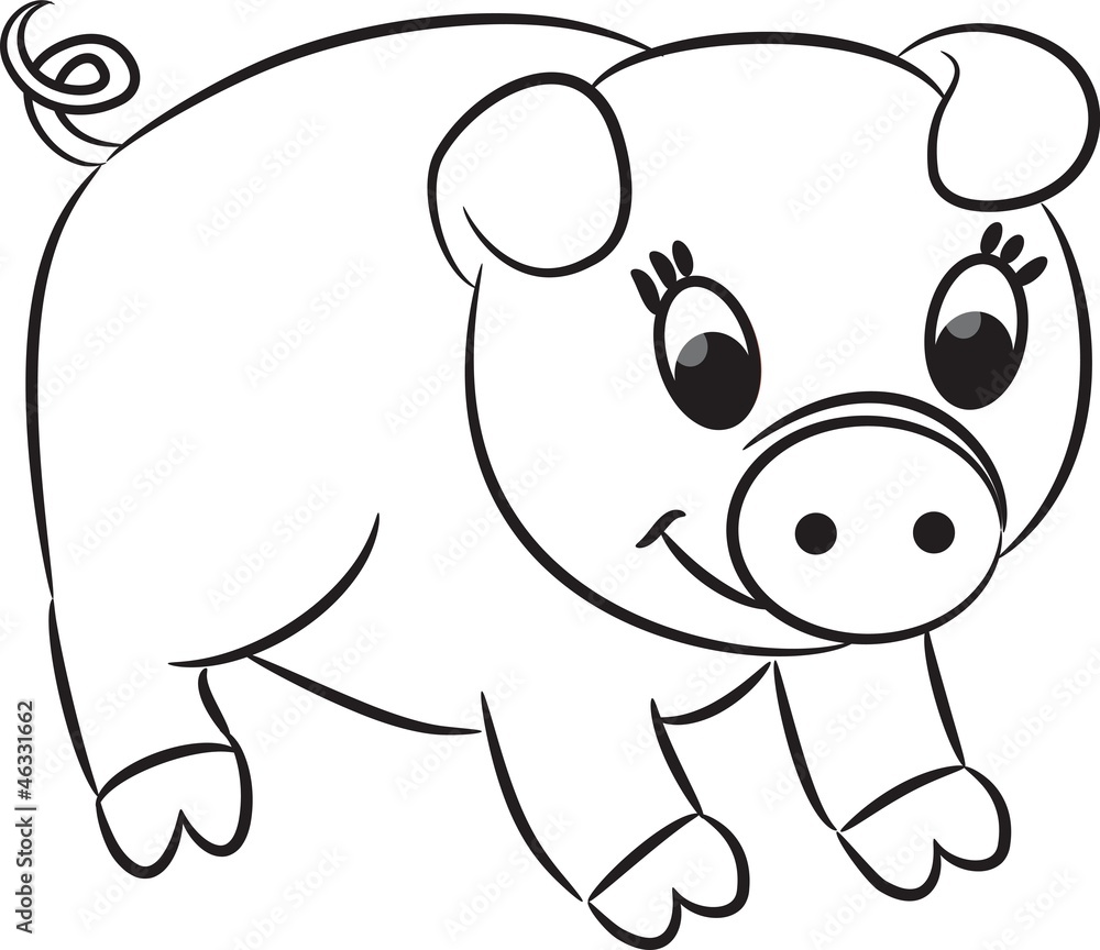 Cartoon pig. Vector illustration. Cartoon pig. Vector illustration.