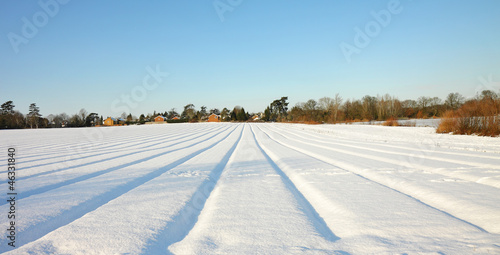 Obraz na plátně Rural English Winter Landscape