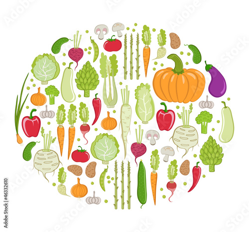 vector card. healthy vegetable on white background