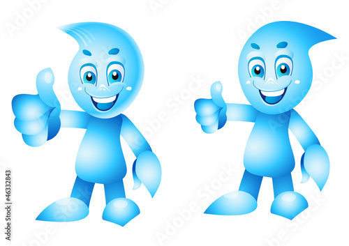 Water Drop Cartoon Character