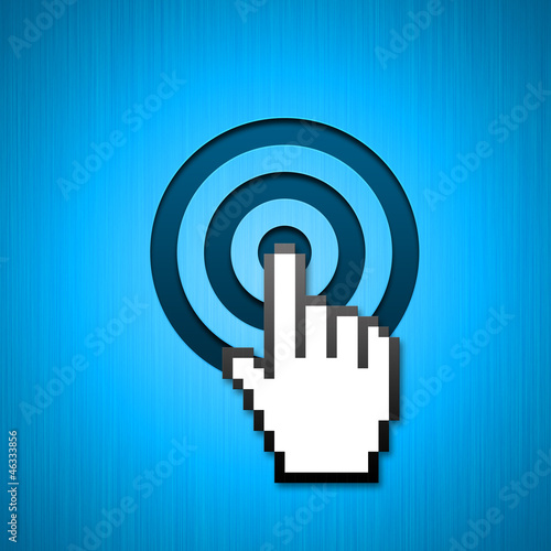 Mouse hand pointer aimed click