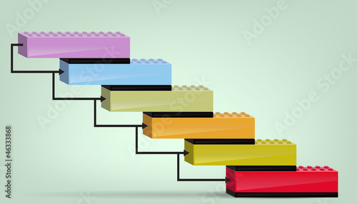 Staircase graphic chart presentation template