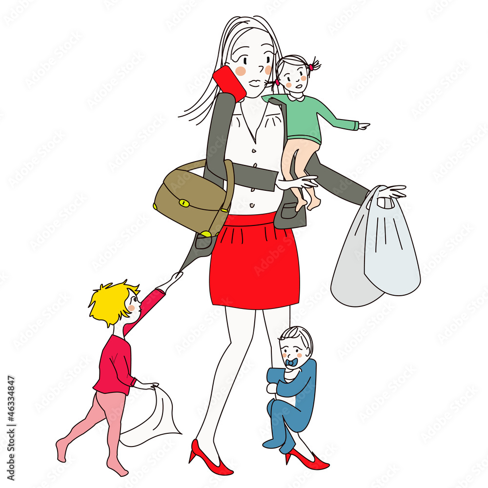 Obraz premium Femme moderne débordée