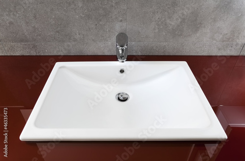 White bathroom sink