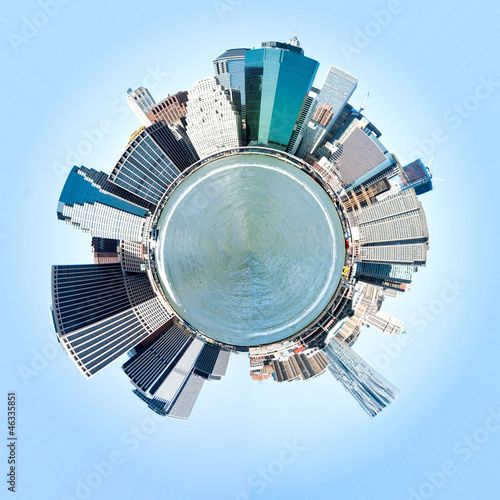 Planet Manhattan, New York City. USA. Miniature planet of Manhat photo