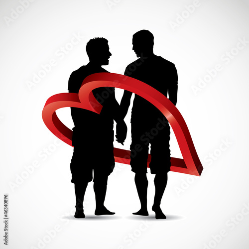 Gay couple - vector illustration
