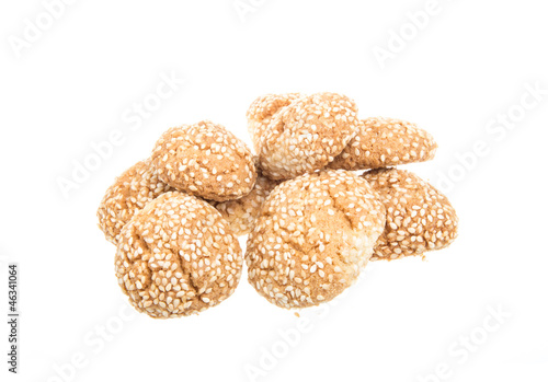 Heap of delicious cookies isolated on white background