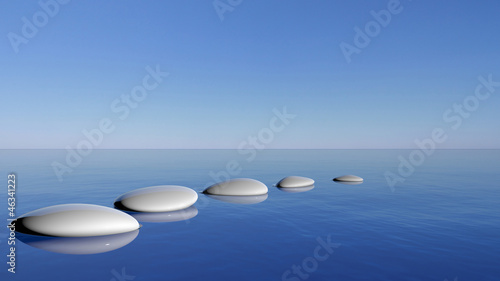 Fototapeta Naklejka Na Ścianę i Meble -  Zen stones in the blue water