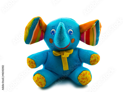 toy blue elephant isolated on white background