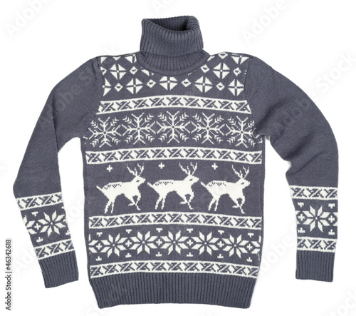 Gray sweater with deer