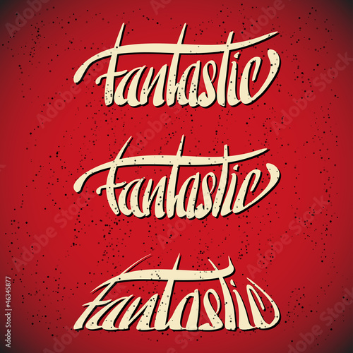 Fantastic greetings hand lettering set (vector)