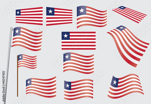 set of flags of Liberia vector illustration