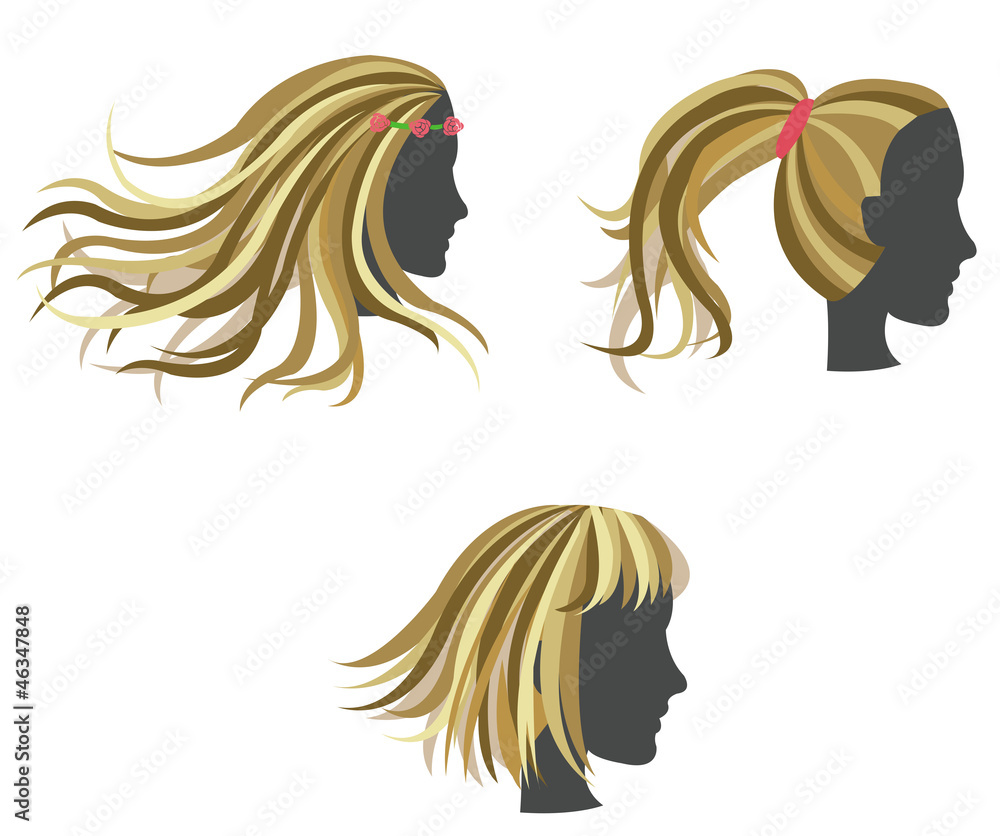 Golden woman hair model on dummies