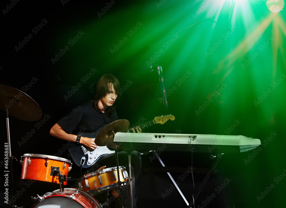 Fototapeta premium Man playing guitar.