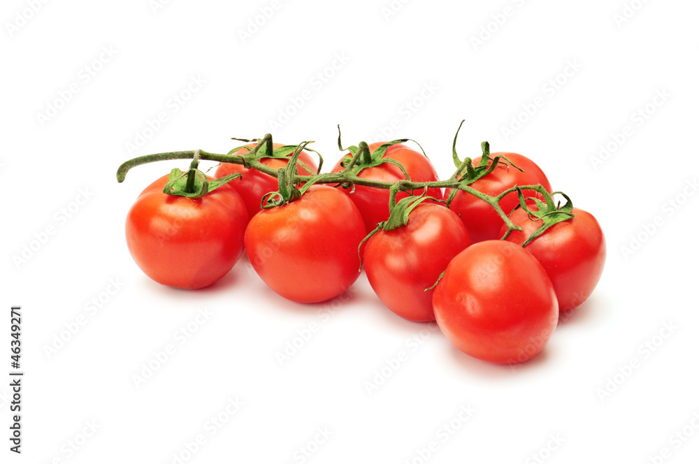 red tomatoes isolated on white background