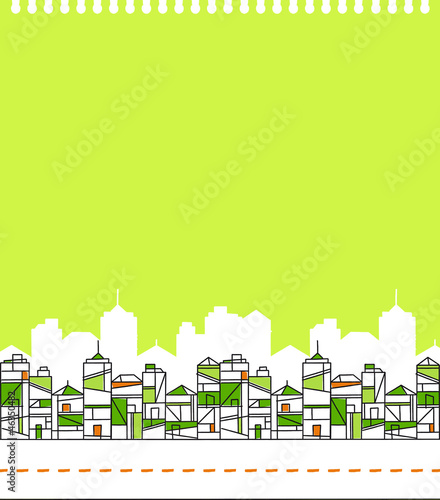 Green City Skyline Illustration