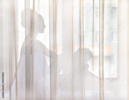 Thoughtful bride