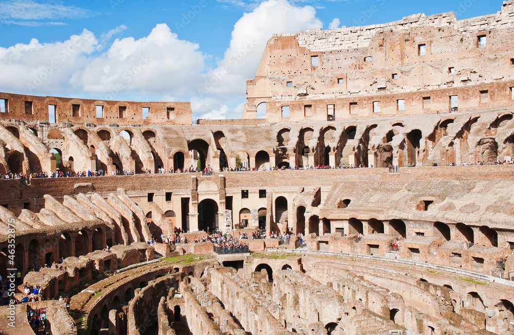 View of Colosseum in Rome, Italy.