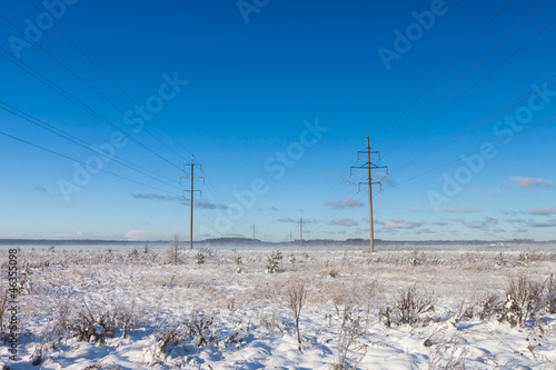 Electric power transmission in the field winter