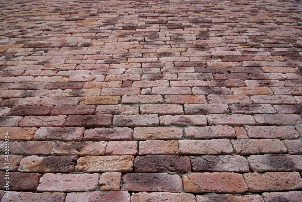 Naklejka premium Pink Brick Wall