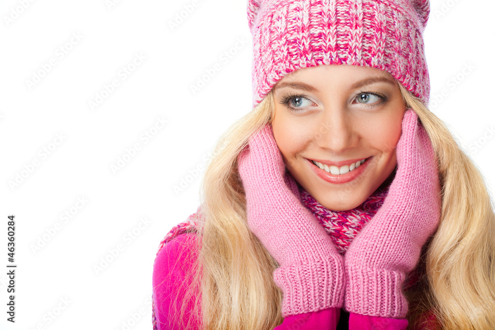 smiling woman over white smiling woman over white