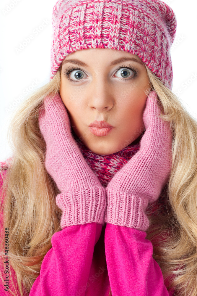 funny blonde woman wearing knitwear funny blonde woman wearing knitwear