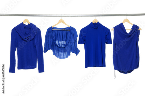 blue clothes on a hanger
