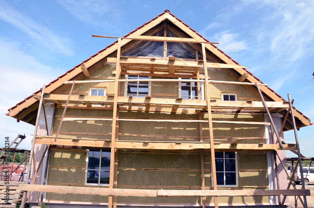 house thermal insulation with mineral rockwool