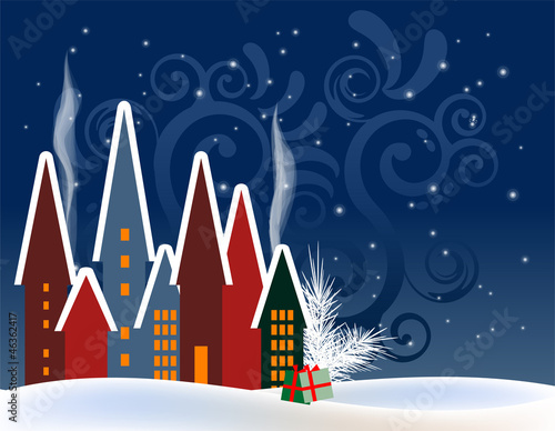 christmas night village