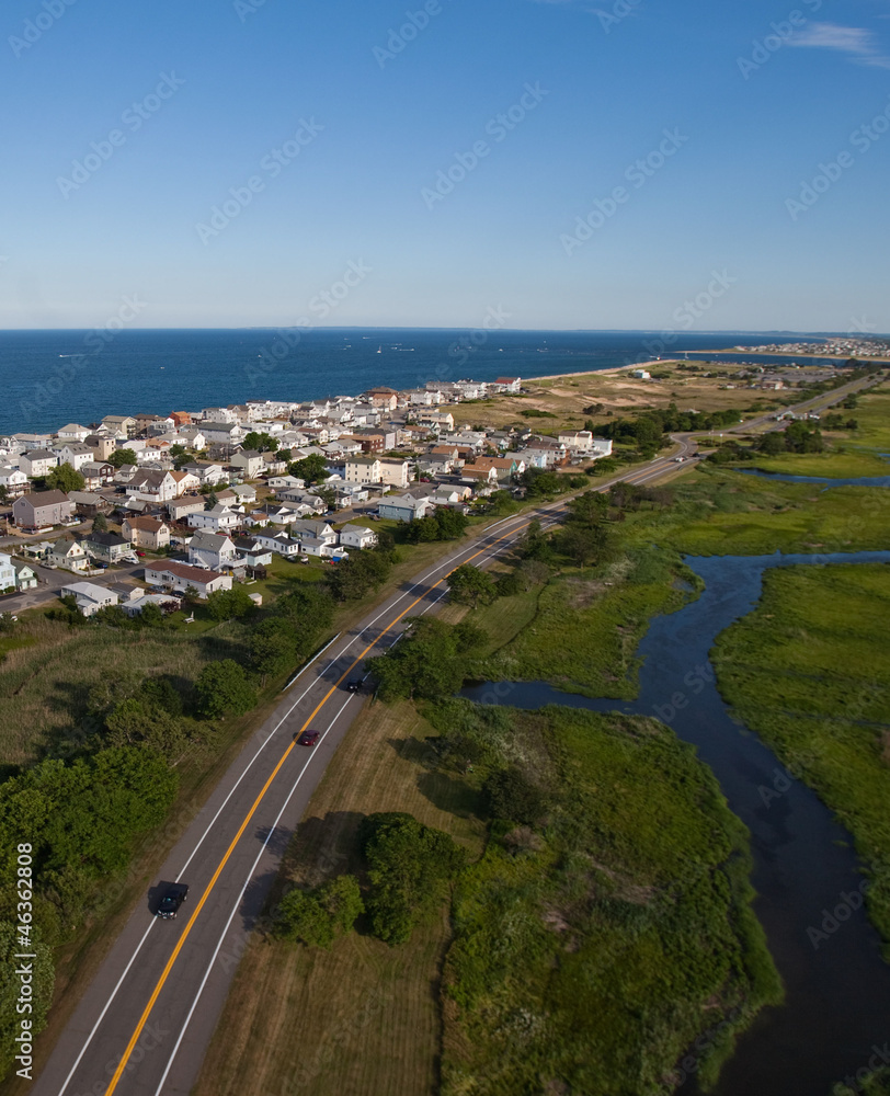 Aerial view of Massachusetts coast