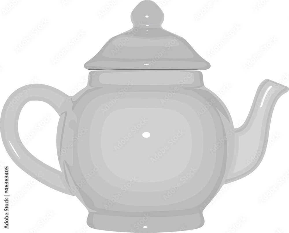 Obraz premium White teapot on a white background