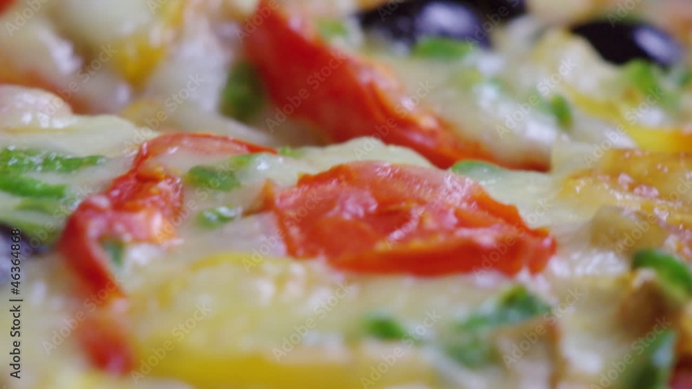 home pizza with tomato and eggplant Closeup home pizza with tomato and eggplant Closeup
