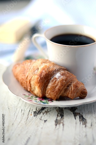 Croissant and a Cup of coffee