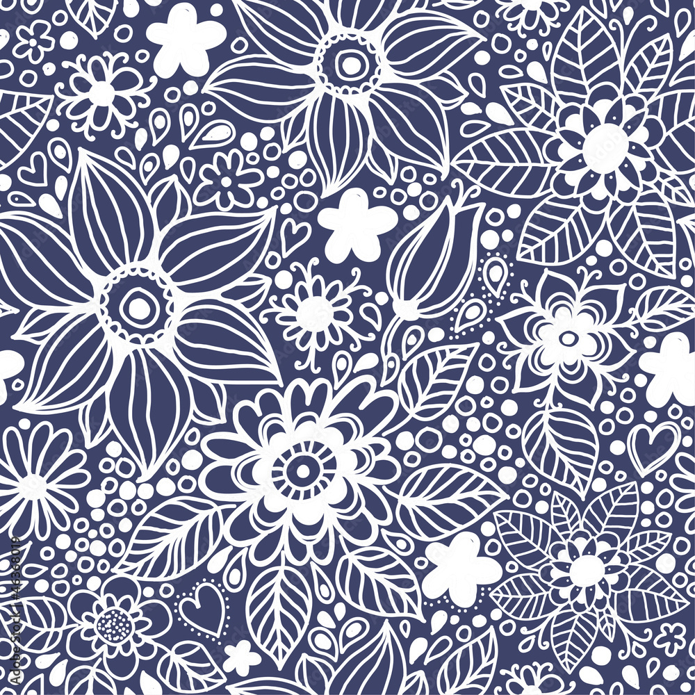 Seamless texture with flowers.