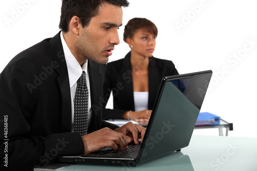 Business couple in meeting