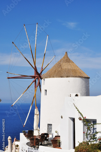 Windmill on Santorini island  Greece