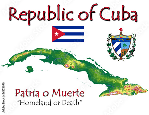 Cuba America Caribbean national emblem map symbol motto