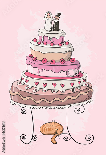 wedding cake cartoon