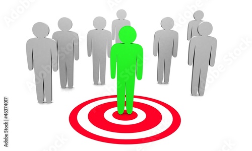3D illustration of  targeting buyer.