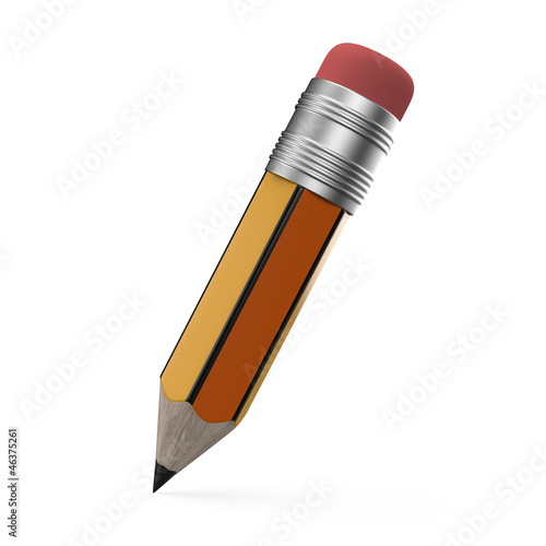 3D Pencil on White Background