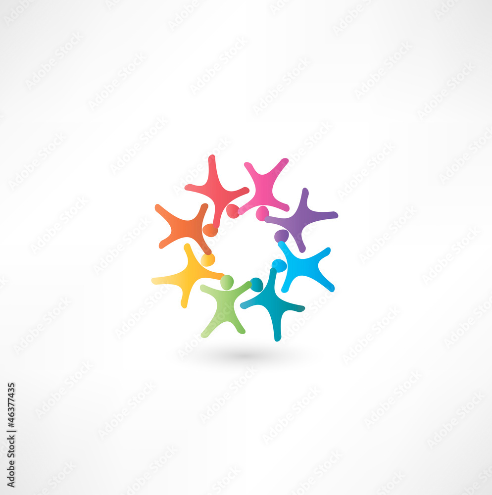 Obraz premium Team symbol. Multicolored people