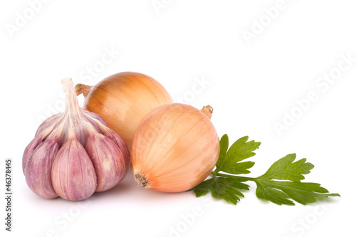 Onion and garlic clove