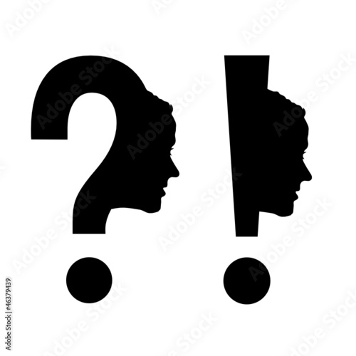 woman head with question mark vector illustration photo