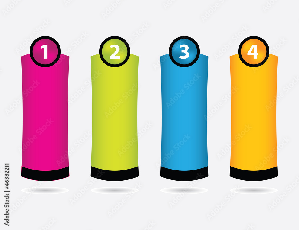 advertising label set with numbered buttons advertising label set with numbered buttons