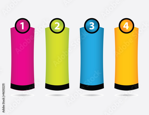 advertising label set with numbered buttons