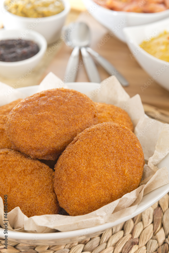 Acaraje - Brazilian fritters made with black-eyed peas Acaraje - Brazilian fritters made with black-eyed peas
